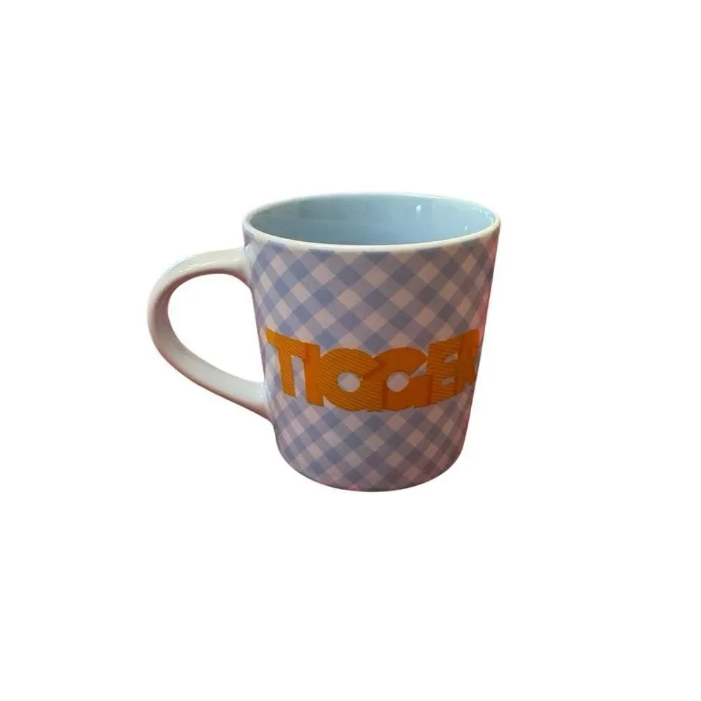 Winnie the Pooh Tigger Blue & White Checkered Coffee Mug 8 oz Disney Store 2018 - Picture 2 of 7